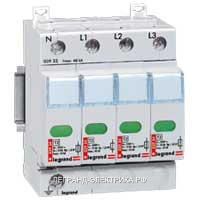 Legrand Ограничитель перенапряжения 4P 400V 70kA, ост напр 2.8 kV