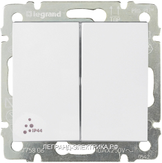 Legrand Valena Бел Переключатель 2-клавишный IP44