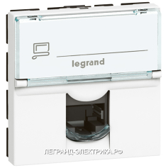 Legrand Mosaic Белая RJ 45 кат 6а STP 2 мод LCS2