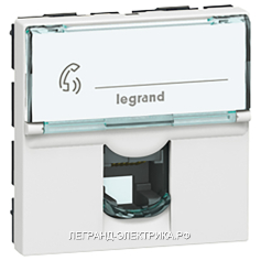Legrand Mosaic Белая Розетка телефонная RNIS Numeris 8 контактов 2 мод