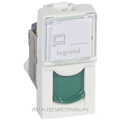 Legrand Mosaic Mosaic RJ45 UTP 6a 1м Зел.Шторка