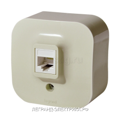 Legrand Quteo Беж Розетка RJ11