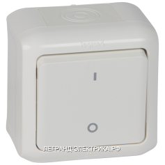 Legrand Quteo Бел Выключатель двухполюсный IP44