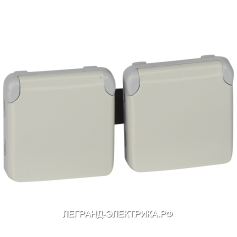 Legrand Plexo Белый Розетка горизонтальная 2п, 2К+Зф р/б.ст.