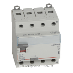 Legrand ВДТ DX3 4П 25А AC 300мА N справа