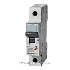 Legrand TX3 Автоматический выключатель 1P 10A (B) 6000/10kA