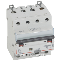 Legrand DX3 Дифференциальный автомат 4P 16A (B) 1000MA-AC