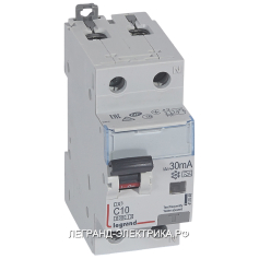 Legrand DX3 Дифференциальный автоматический выключатель 1P+N 10А (С) 30MA-A