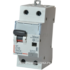 Legrand DX3 Дифференциальный автоматический выключатель 1P+N 10А (С) 30MA-AC