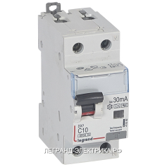 Legrand DX3 Дифференциальный автоматический выключатель 1P+N 10А (С) 30MA-Hpi