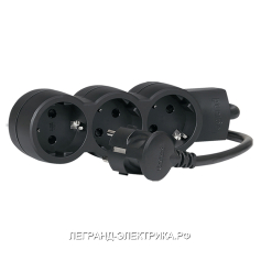 Legrand ''Стандарт'' Черный Удлинитель 3x2К+З с кабелем длиной 1,5 м