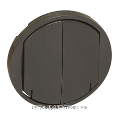 Legrand MyHome Zigbee.Лицевая панель 2-канального радиоуправляющего устройства.Графит