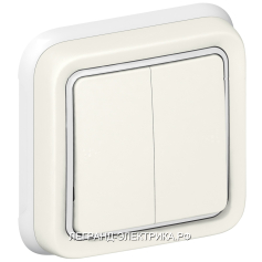 Legrand Plexo Белый Переключатель 2-клавишный встр