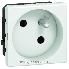 Legrand Mosaic Белая Розетка 2К+З под углом 45° 2 мод