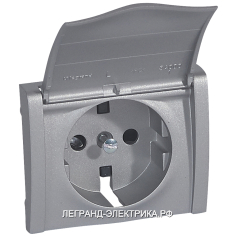 Legrand Galea Life Алюминий Накладка розетки с/з,