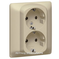 Legrand Galea Life Титан Розетка 2-ая с/з 2 х 2К+З 